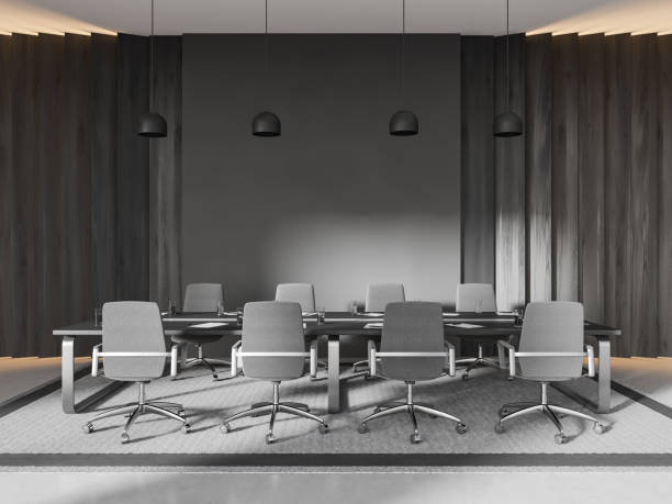 istock Modern gray meeting room interior 1547768551