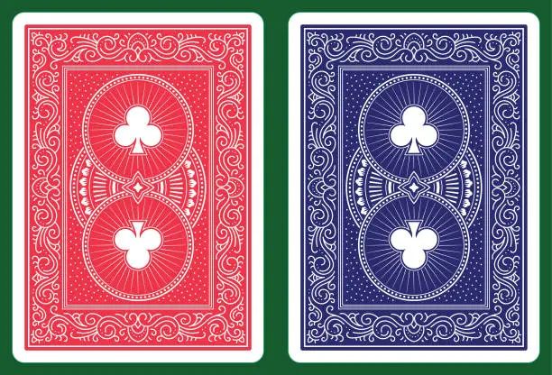 Vector illustration of Classic playing card back design 1