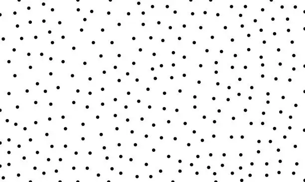 Vector illustration of Black random dots on white background. Polka dot seamless pattern background.