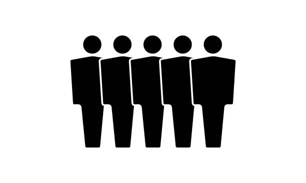 Vector illustration of Concept and idea icon of gents and group of men. Stroke vector logo, web graphics. Isolated background. Vector illustration.