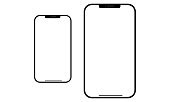 Mockup Iphone 10, 10s, 11, 11 pro, and new iphone 12, 12 pro, 12 mini 13, 13 pro, 13 pro max, 14, 14 pro, 14 pro max. Mock up screen iphone. Vector illustration
