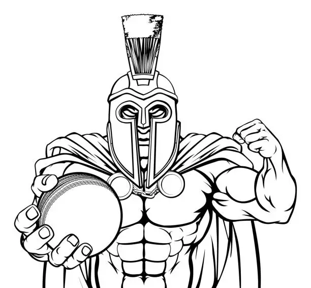 Vector illustration of Spartan Trojan Cricket Sports Mascot