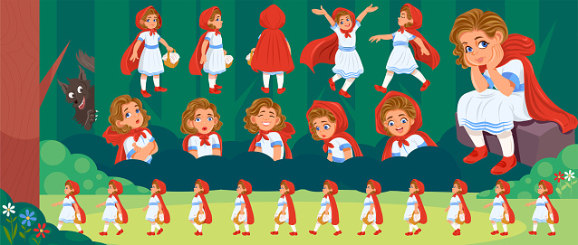 Little red riding wood charater model sheet