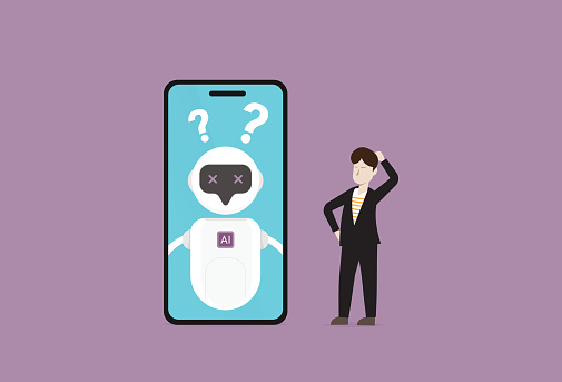Chatbot Error Ai Chatbot Error Technology Glitch And Mistake Virtual Assistant ...
