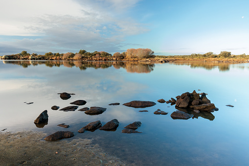 Landscape in the Molano reservoir. Spain.