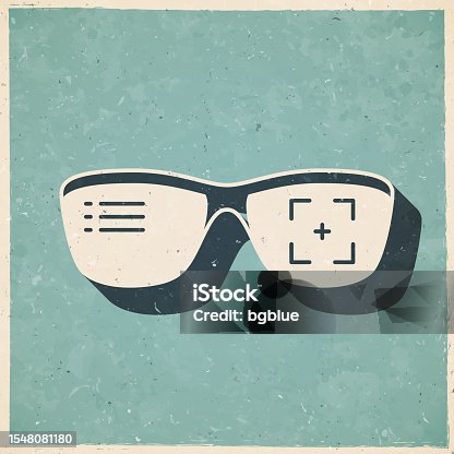 istock Smart glasses. Icon in retro vintage style - Old textured paper 1548081180