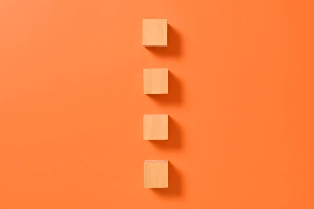 istock Wooden cubes mock up on abstract background for business concept, Business process, Copy space, Wooden blocks with copy space for text or symbols, Background with copy space 1548204902