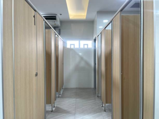 istock Row of public restroom design 1548224821