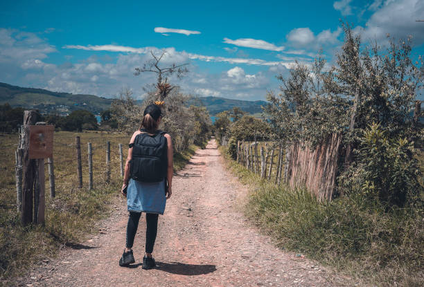 Young woman doing sport in the mountains