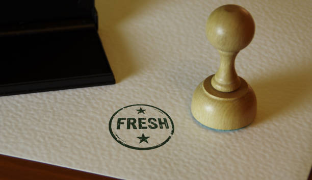 istock Fresh eco and natural stamp and stamping 1548259071