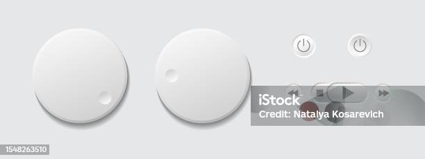 Round Navbar Round Buttons White And Gray With Shadow 3d Navigation Bar For Website ...