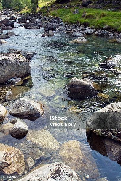 Stones In A Beautiful Norwegian Quiet River In Summer Stock Photo - Download Image Now