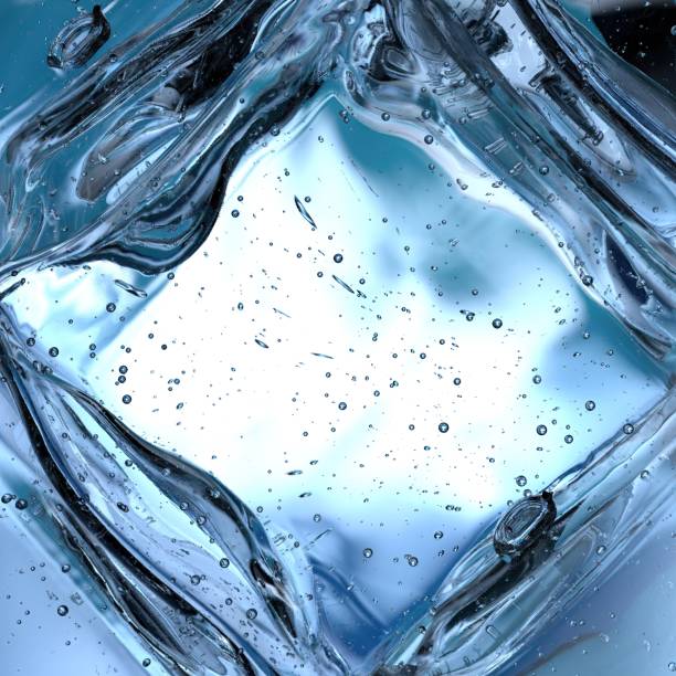 istock Fresh ice crystals Refreshing cold water Bright summer like a jewel Blue, abstract, elegant and modern 3D rendering image 1548322372