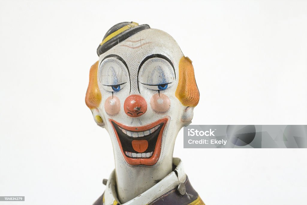 Lachen vintage tin Spielzeug clown mit herrlich bemalten, bietet. - Lizenzfrei Clown Stock-Foto