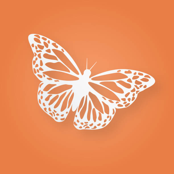 illustrations, cliparts, dessins animés et icônes de papier découpé monarque papillon - butterfly monarch butterfly spring isolated
