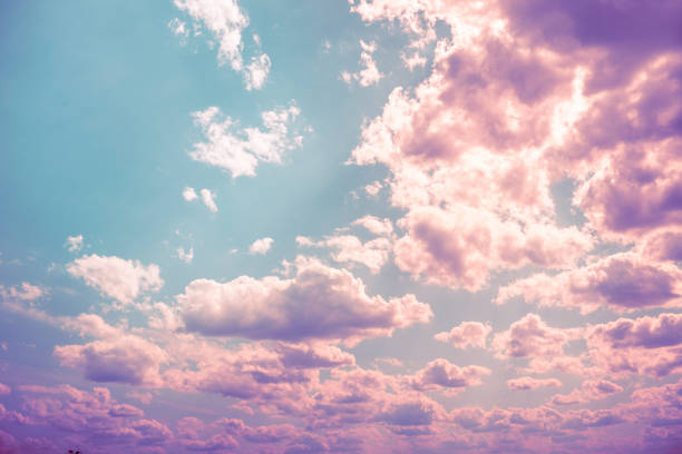 istock Surreal sky purple pink clouds summer 1548371919