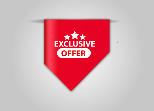 Business promotion  red flat sale web banner for Exclusive Offer harrisarsal designs