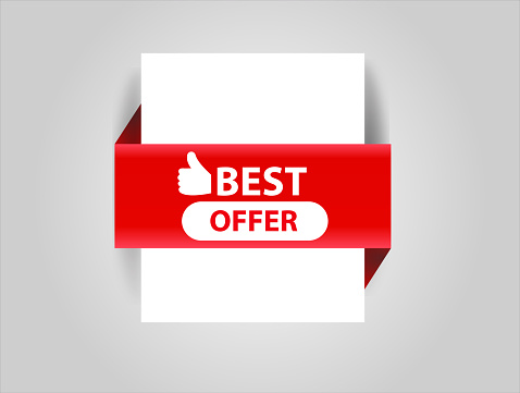 Business promotion  red flat sale web banner for Best Offer harrisarsal designs