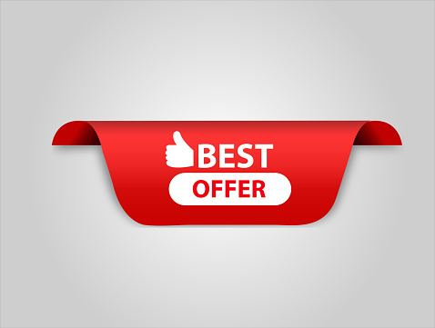 Business promotion  red flat sale web banner for Best Offer harrisarsal designs