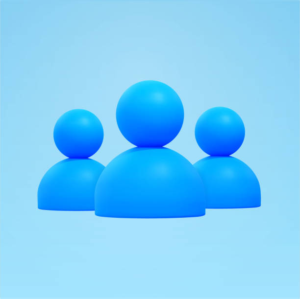 istock 3d users, customers, men, person icon in blue, minimal style, isolated background. Concept for human resource, computer, software, application, management system, presentation. 3d vector illustration 1548384890