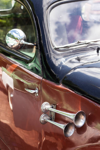 istock Vehicle horns of a retro car. 1548394582