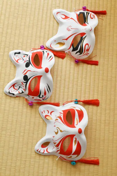 Photo of 3 colorful fox masks with slightly different designs