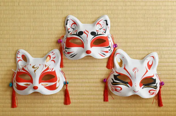 Photo of 3 colorful fox masks with slightly different designs