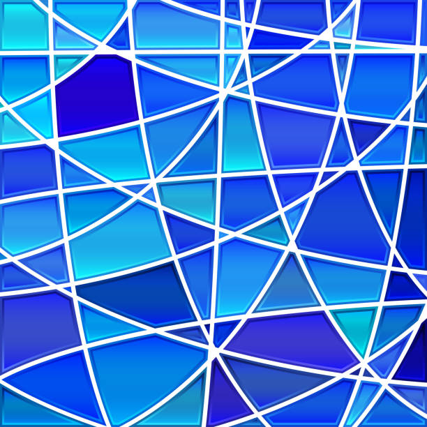abstrakter vektor buntglas mosaik hintergrund - abstract blue flame backgrounds stock-grafiken, -clipart, -cartoons und -symbole