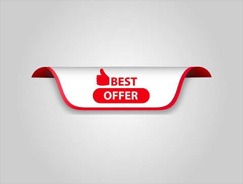 Business promotion  red flat sale web banner for Best Offer harrisarsal designs