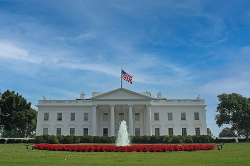 Front of the White House in Washington.