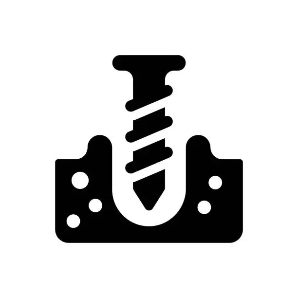 Vector illustration of Drill bits flat icon. Equipment tools for construction work