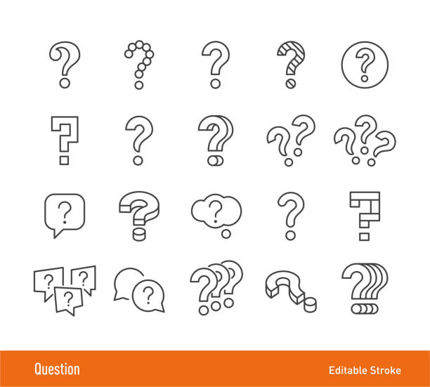 Question Icons - Editable Stroke - Line Icon Series vector art illustration