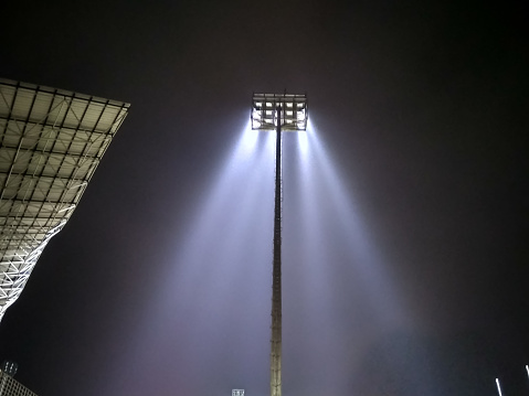 football stadium lights from behind