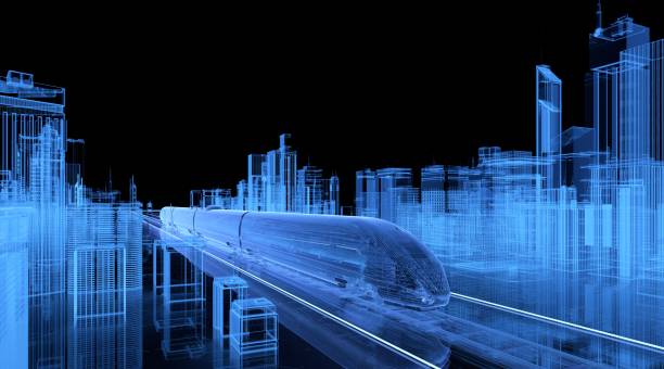 trójwymiarowy pociąg dużych prędkości - driverless train zdjęcia i obrazy z banku zdjęć