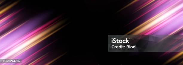 Modern Black Abstract Wide Technology Background With Glowing Highspeed ...