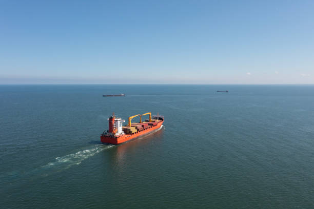 istock Aerial view of Cargo Ship Vessel in transit. 1548640159
