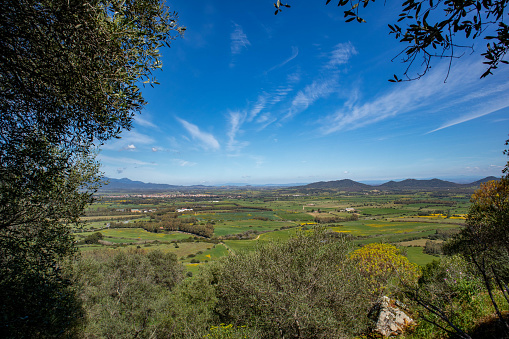 Idylic Tuscany landscape (Val D'orcia, Tuscany, Italy). Panoramic view from Montalcino village.