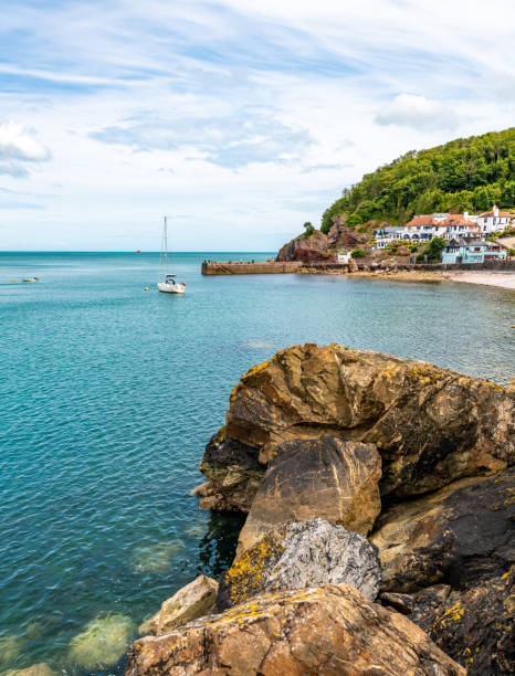 Babbacombe Bay in Torbay Coastline at Babbacombe bay in Torbay, Devon. torquay uk stock pictures, royalty-free photos & images