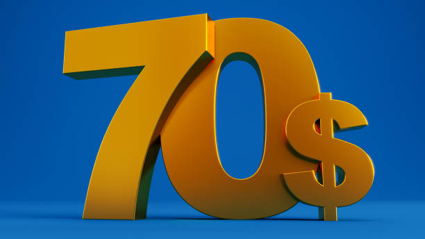 istock gold seventy dollars on blue background, golden 70 dollars 1548783336