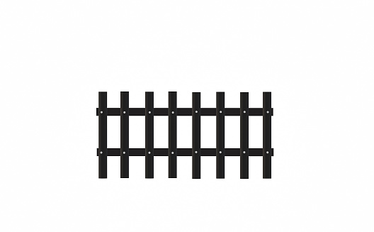 Black wooden fence, white background illustration