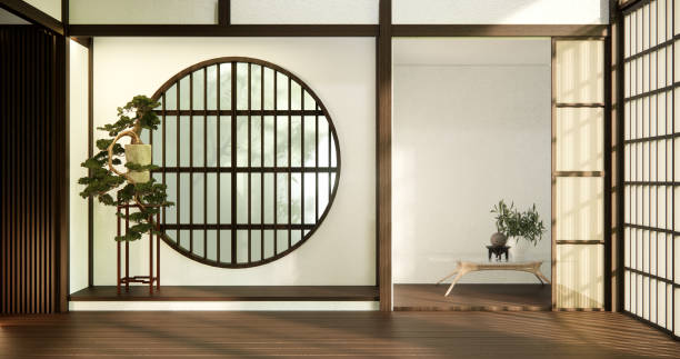 istock Empty room,Clean japanese minimalist room interior 1548786030