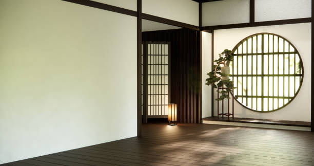 istock Empty room,Clean japanese minimalist room interior 1548786034