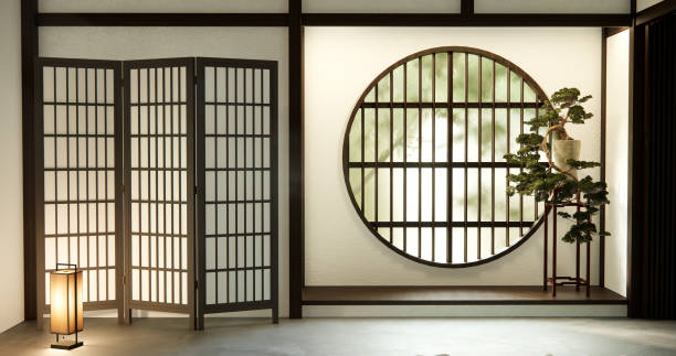 istock Empty room,Clean japanese minimalist room interior 1548786552