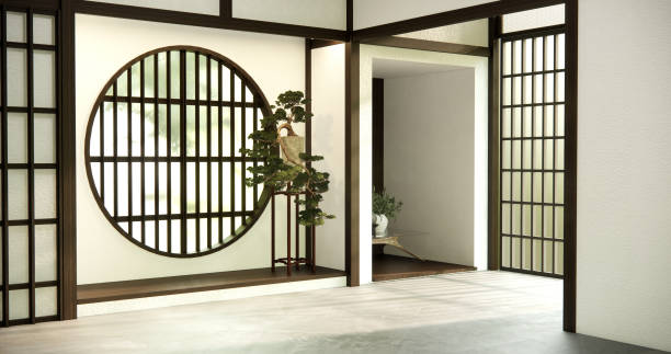 istock Empty room,Clean japanese minimalist room interior 1548786574