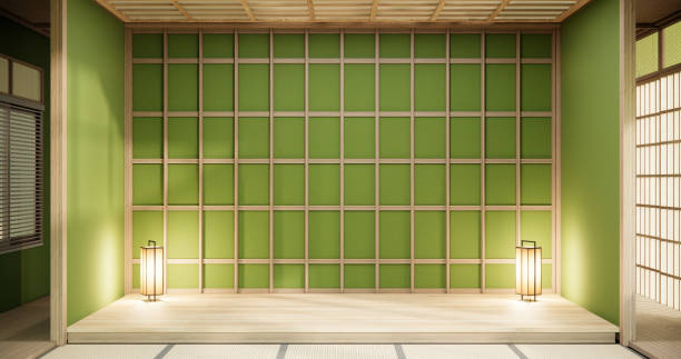 istock Clean green modern room japanese style. 1548791317