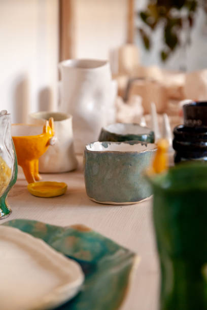 istock Ceramic products of different shapes stand side by side 1548816141