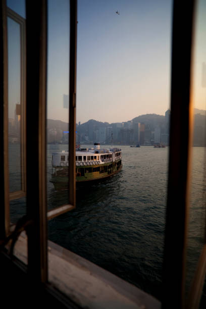 junk water taxi in the Harbor of Aberdeen at the istalnd of Victoria in Hongkong.