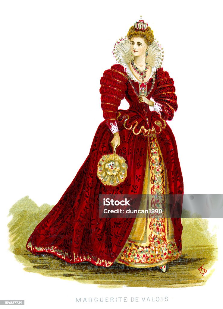 Queen Margaret z-Valois - Zbiór ilustracji royalty-free (Rodzina królewska)