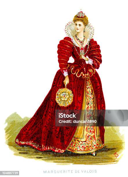 Queen Margaret Zvalois - Stockowe grafiki wektorowe i więcej obrazów Rodzina królewska - Rodzina królewska, Marguerite De Valois, Kolory