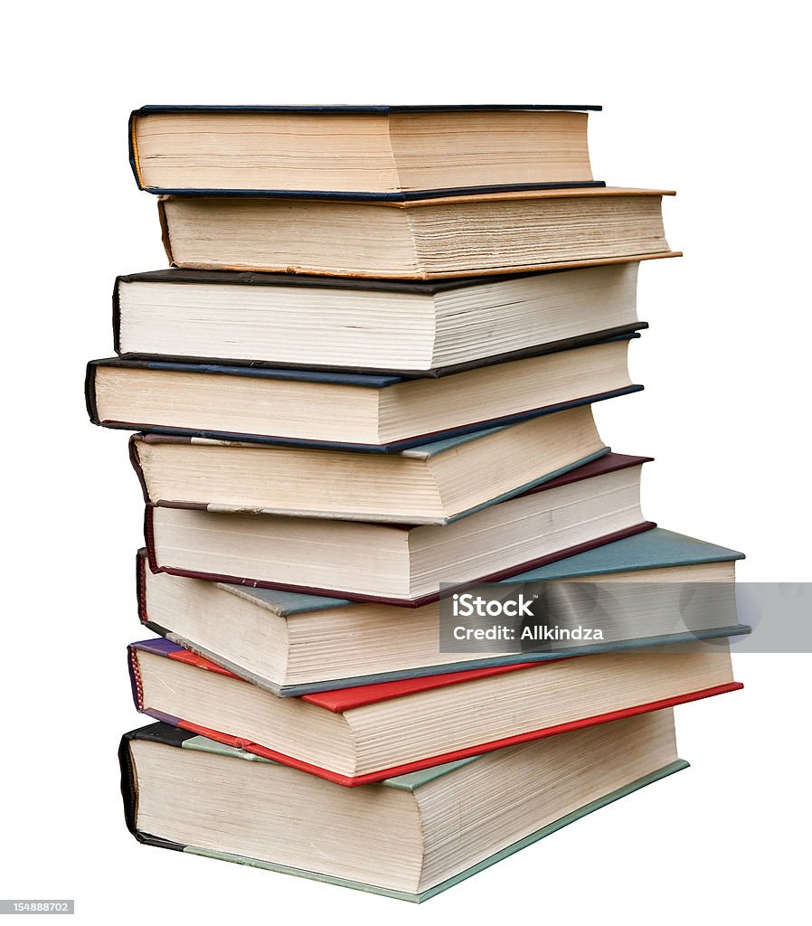 Pila de libros aislados de tapas duras - Foto de stock de Libro libre de derechos